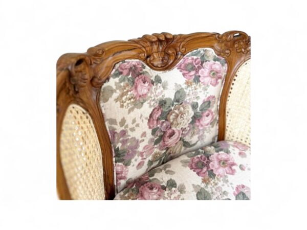 Elegant Rococo Armchair with blush and sage floral design