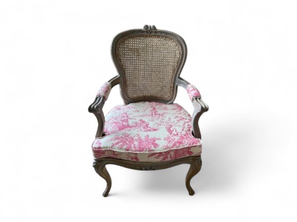 Louis XV Chair with cane back and carved wood frame