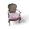 Vintage accent chair with cabriole legs and classic design