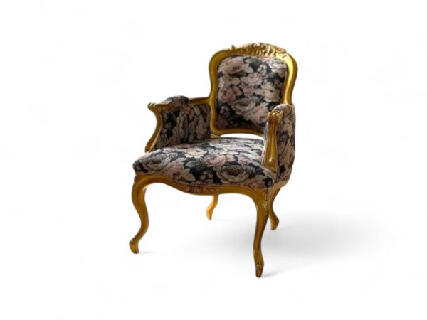 Classic Victorian-inspired chair with intricate carving