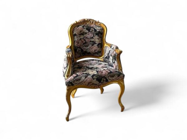 Victorian Rose Chair with luxurious floral-patterned fabric