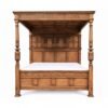 Artisanal Carved Canopy Bed handcrafted from teakwood