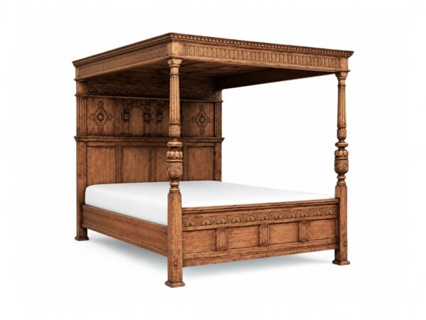 Classic handcarved canopy Bed in teakwood