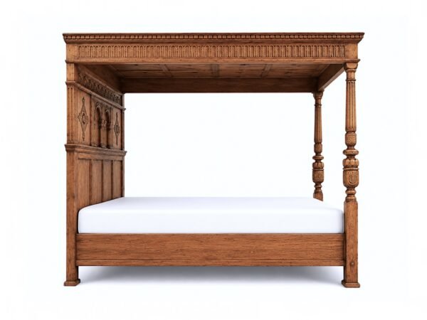 hand carved wooden poster bed