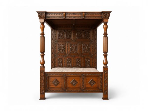 Classic handcarved canopy Bed in teakwood