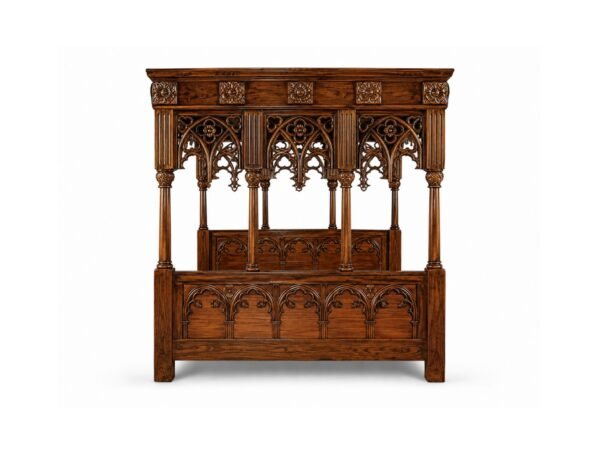Grand Four-Poster Bed handcrafted from teakwood