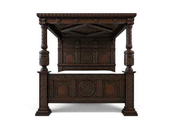 Handcrafted premium teakwood Victorian canopy bed