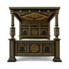 Victorian Carved Bed in black and gold matte finish