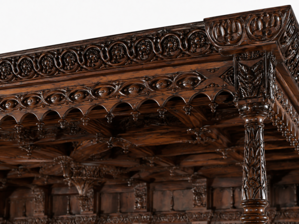 Royal Gothic Canopy Bed handcrafted from teakwood