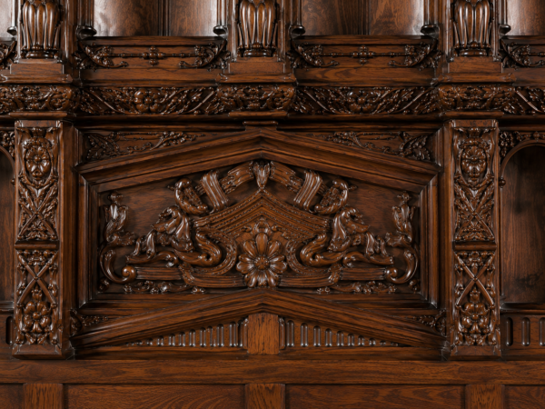 hand carved wooden poster bed