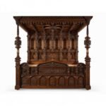 Royal Gothic Canopy Bed handcrafted from teakwood