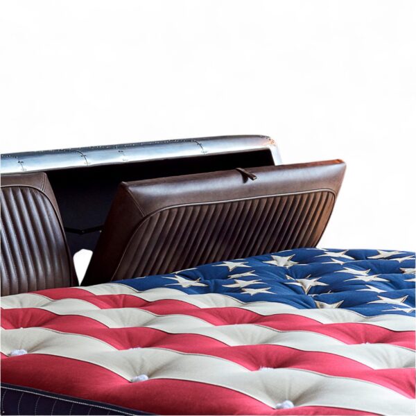Premium aviator bed with leather headboard