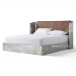 Luxury aviator bed with leather headboard