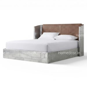 Luxury aviator bed with leather headboard