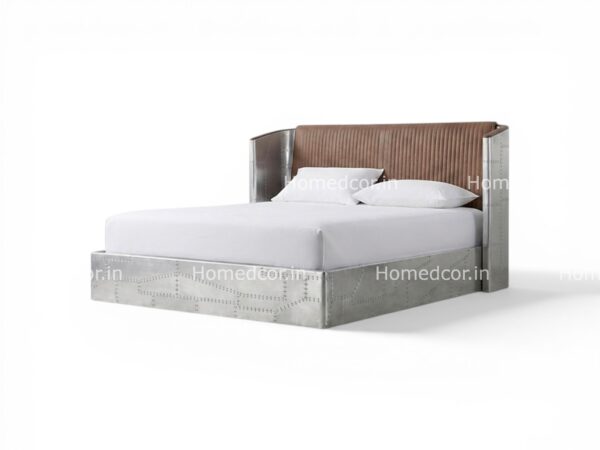 Luxury aviator bed with leather headboard