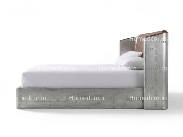 Aircraft inspired metal bed frame
