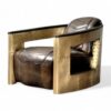 Industrial brass dakota armchair aviation style