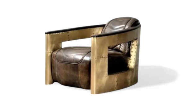 Industrial brass dakota armchair aviation style