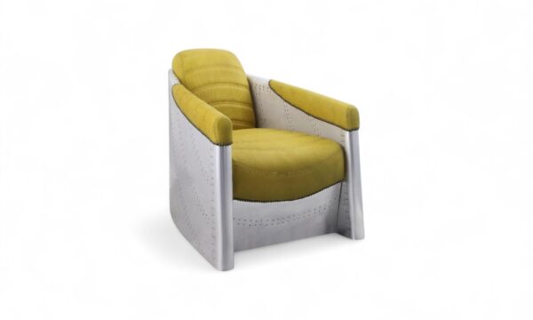 Aviator Yellow Leather Armchair