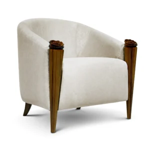 High End Designer Armchair With Flower
