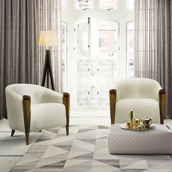 High End Designer Armchair With Flower