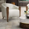 High End Designer Armchair With Flower