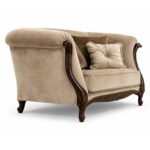Italian luxury armchair with elegant sculptural detailing