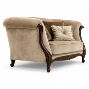 Italian luxury armchair with elegant sculptural detailing