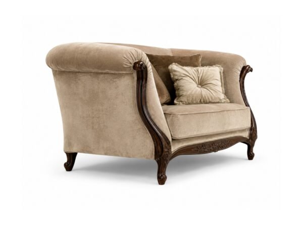 Italian luxury armchair with elegant sculptural detailing