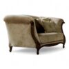 Lombardi Essence Armchair with walnut frame and textured fabric