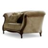 Lombardi Essence Armchair with walnut frame and textured fabric