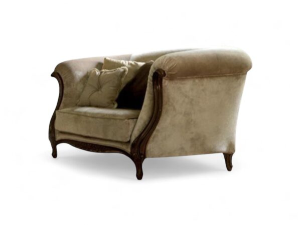 Lombardi Essence Armchair with walnut frame and textured fabric