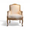 Traditional carved armchair with scroll arms and cabriole legs
