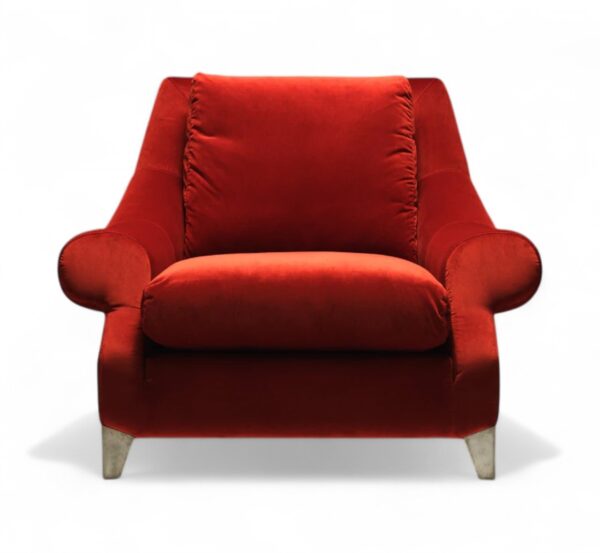Comfortable velvet accent chair for contemporary interiors