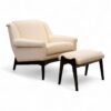 Creamstone Lounge Chair with matching ottoman in boucle fabric