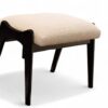 Lounge chair and ottoman set in textured cream fabric