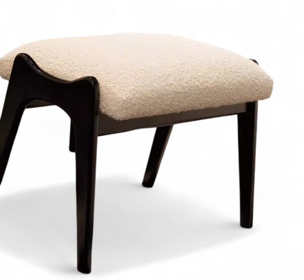 Lounge chair and ottoman set in textured cream fabric