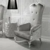 Designer-Italian-Silver-Leaf-Throne-Armchair
