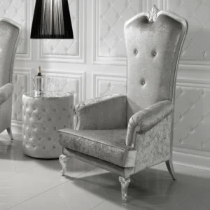 Designer-Italian-Silver-Leaf-Throne-Armchair