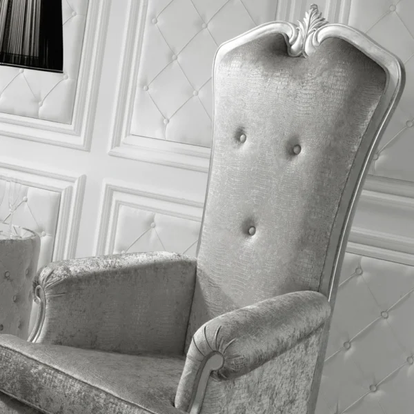Designer-Italian-Silver-Leaf-Throne-Armchair