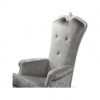 Luxury tufted velvet throne armchair in silver