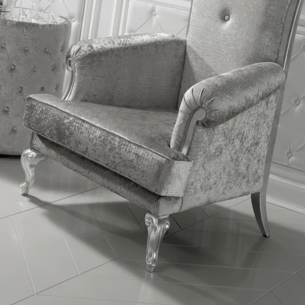 Designer-Italian-Silver-Leaf-Throne-Armchair