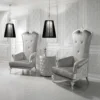 Designer-Italian-Silver-Leaf-Throne-Armchair