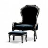 Classic Venetian Carved Chair in black velvet upholstery