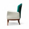 Modern upholstered accent chair with wooden frame