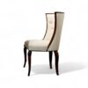 Glamour Dining Chair with tufted backrest and polished wooden frame