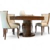 Sophisticated dining chair featuring a tall back and refined design
