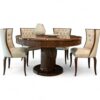 Glamorous high-back dining chair in neutral upholstery for modern interiors
