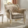 Rococo Ivory Gold Leaf Armchair