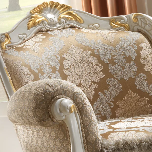 Rococo Ivory and Gold Leaf Armchair